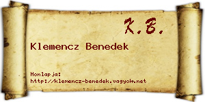 Klemencz Benedek névjegykártya