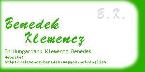 benedek klemencz business card